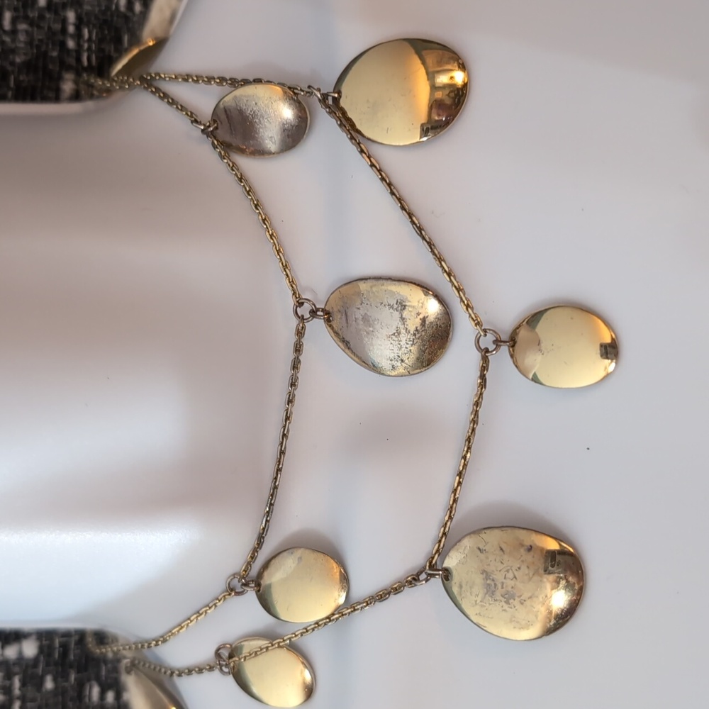 Vintage Gold-Tone Disc Necklace